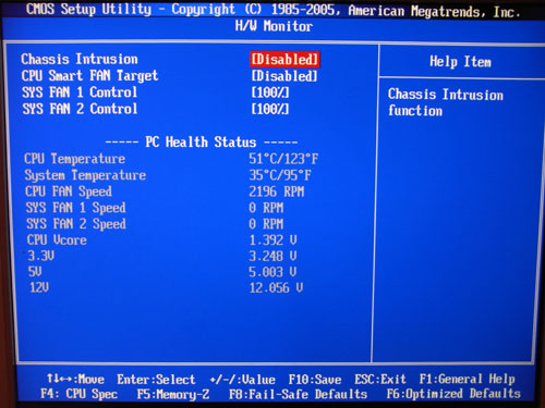 MSI P55 GD65 системный мониторинг
